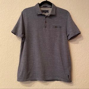 Ted Baker London Geo Print Collar Polo Gray Shirt